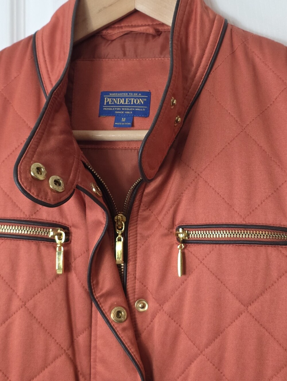 Pendleton Quilted Copper Diamond Women's Vest Medium - Picture 6 of 9